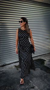 “EMMA” POLKADOT MEDI DRESS